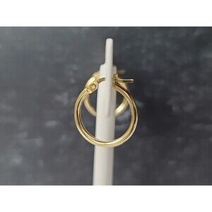 Dyadema Gold 925 Sterling Silver Hoop Earrings Vintage Italy